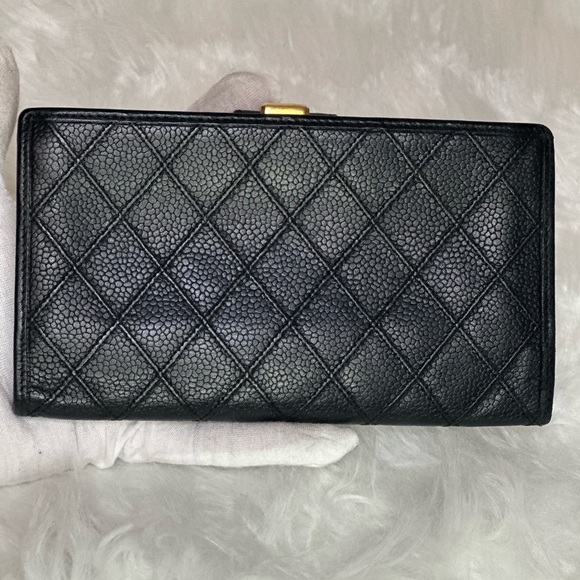 💯 Authentic CHANEL Caviar Stitched French Wallet Black - Picture 3 of 15